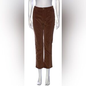 Frame Le High Straight in Warm Tan Caramel Brown Corduroy Ankle Pants Size 28